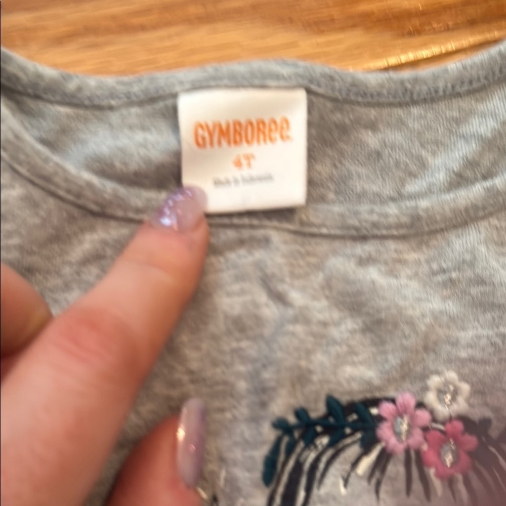 OshKosh B'gosh Gray Long Sleeve Shirt with Fairy and Fox Design - Picture 3 of 3